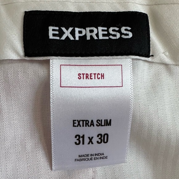 Express Men’s Pink Extra Slim Stripe Cotton Blend Textured Pant Size 31x30 - Picture 7 of 8